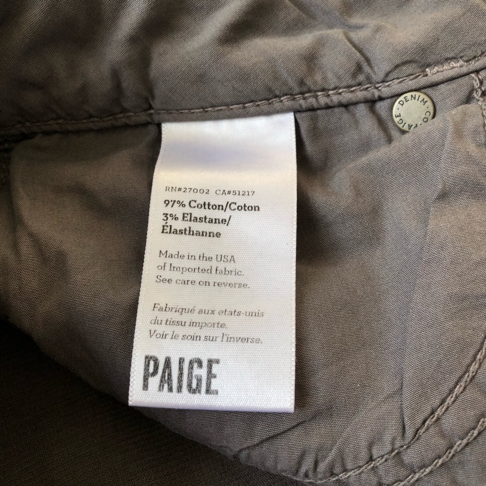 Paige Hoxton Ankle Zip Cords Jeans Granite Gray 29 - Picture 6 of 10